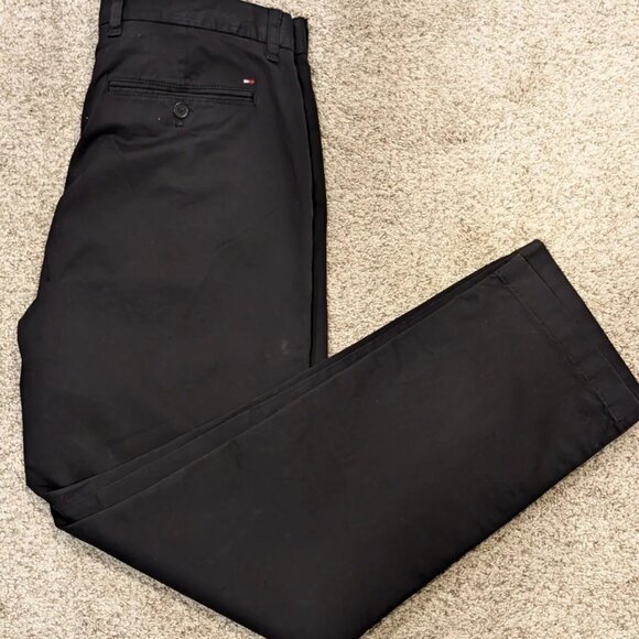 Tommy Hilfiger Men TH Flex Custom-Fit Chino Pants Black 33 X 30 #78C2340 - Picture 7 of 8